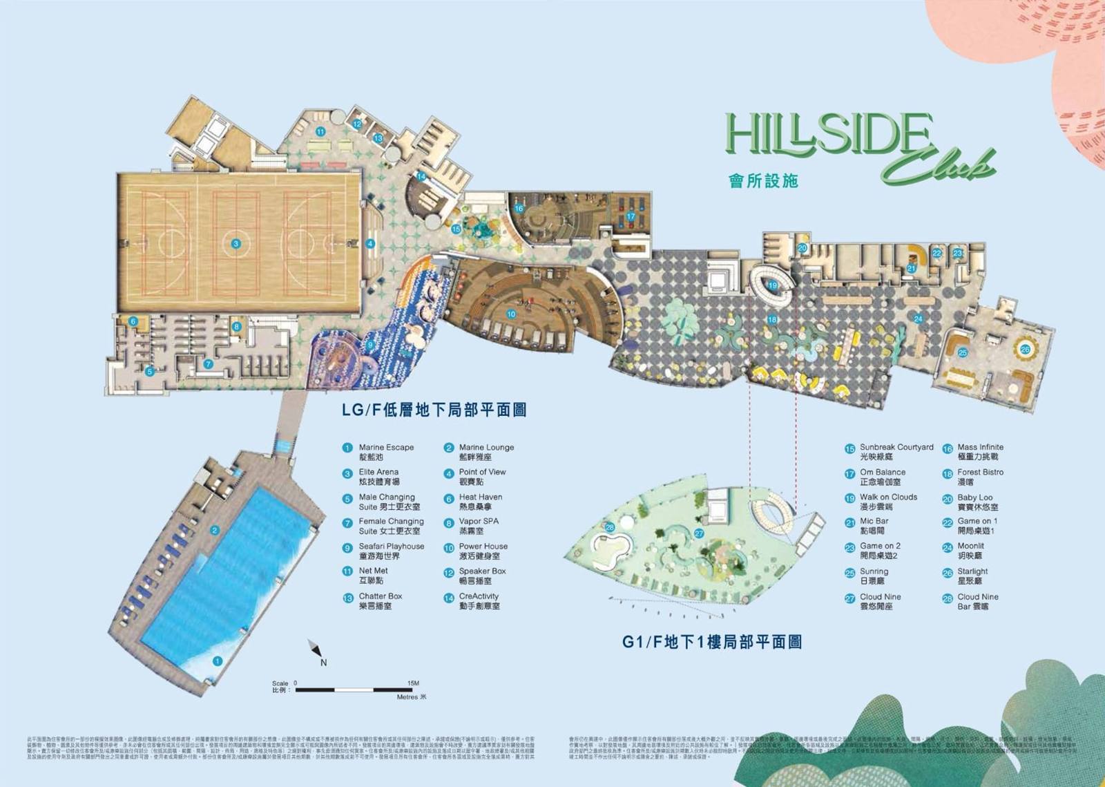 Hillside Club 平面圖
